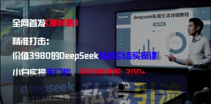 精准打击：价值3980的DeepSeek私域引流实操课，小白实操无门槛，日引精准粉300+-一起创业