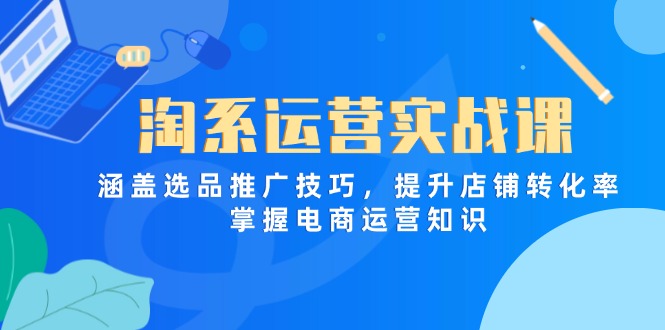 淘系运营实战课，涵盖选品推广技巧，提升店铺转化率，掌握电商运营知识-一起创业