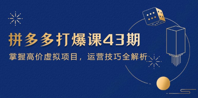 拼多多打爆课第 43 期，掌握高价虚拟项目，运营技巧全解析(15节-一起创业