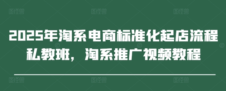 2025年淘系电商标准化起店流程私教班，淘系推广视频教程-一起创业