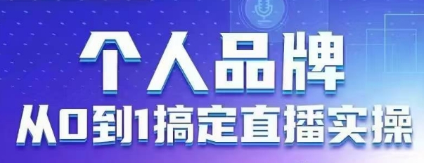 个人品牌：从0到1搞定直播实操，用直播为你的个人品牌赋能，六大实操板块，放大个人影响力-一起创业