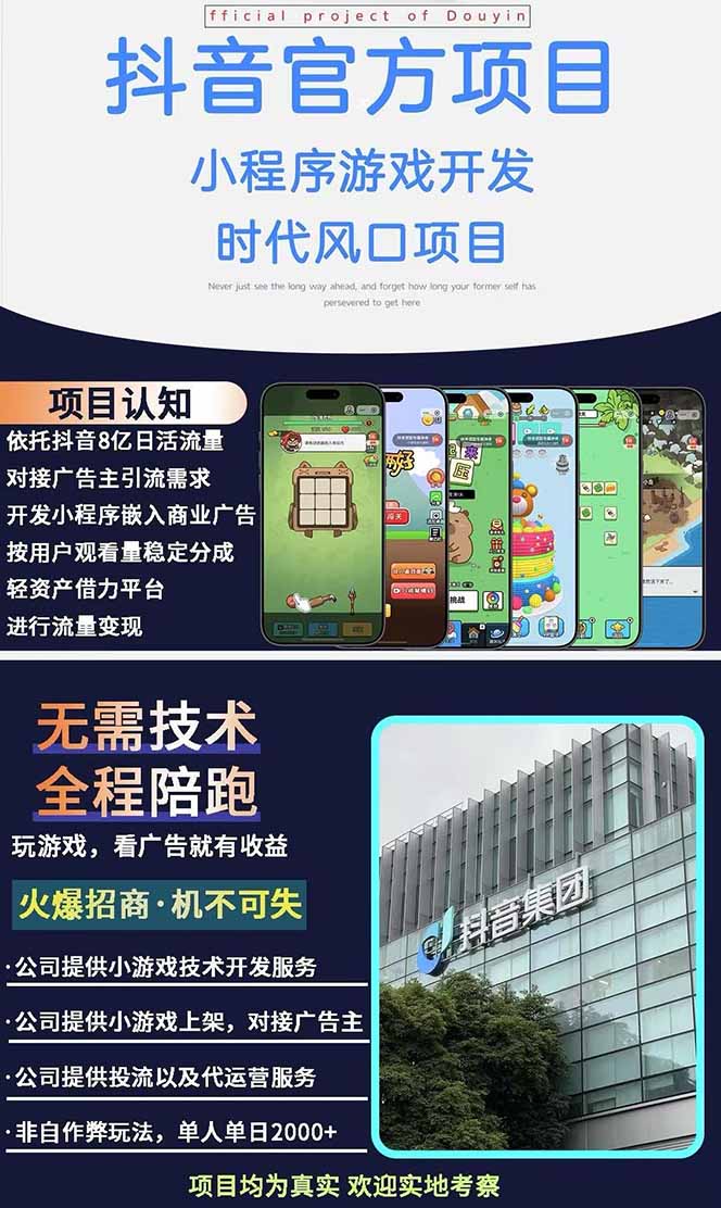 图片[1]-2025最热抖音官方项目 Ai时代风口项目小程序游戏开发 实测单个游戏日收…-一起创业
