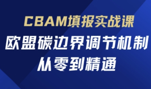 CBAM填报实战课，欧盟碳边界调节机制，从零到精通-一起创业