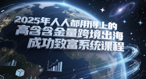 2025年人人都用得上的高含金量跨境出海成功致富系统课程-一起创业