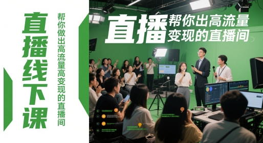 直播线下课，帮你做出高流量高变现的直播间-一起创业