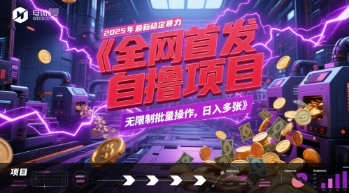 全网首发，2025年最新稳定暴力全自动自撸项目，无限制批量操作，日入多张【揭秘】-一起创业