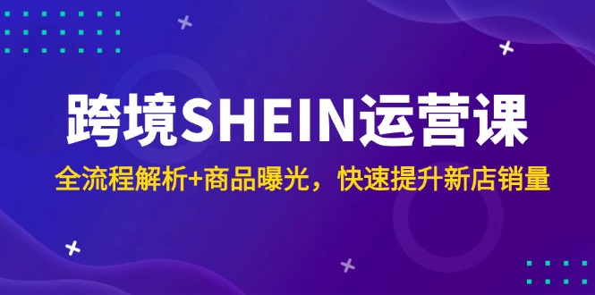 跨境SHEIN运营课，全流程解析+商品曝光，快速提升新店销量-一起创业