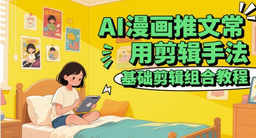 AI漫画推文常用剪辑手法，基础剪辑组合教程-一起创业