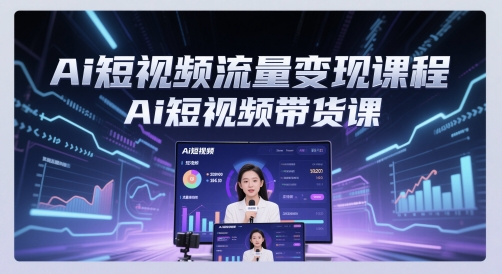 Ai短视频流量变现课程，Ai短视频带货课-一起创业