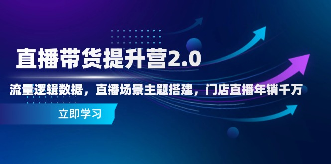 直播带货提升营2.0：流量逻辑数据，直播场景主题搭建，门店直播年销千万-一起创业