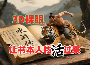 书本人物裸眼3D视频，新的玩法，流量超猛，保姆级教程-一起创业