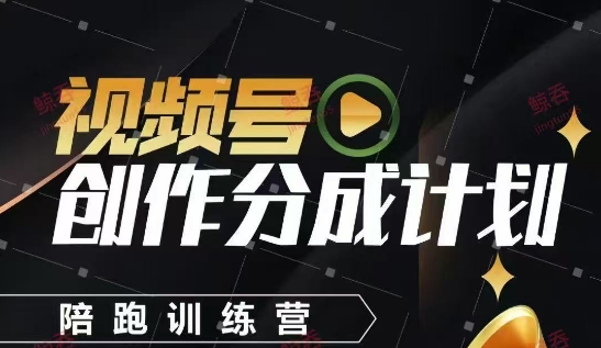 视频号创作分成计划陪跑训练营，手把手教会你如何制作视频，细水长流型项目-一起创业