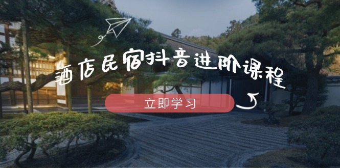 酒店民宿抖音进阶课程，掌握流量渠道与推流逻辑，打造爆款内容-一起创业