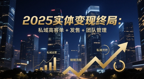 2025实体变现终局：私域高客单+发售+团队管理-一起创业