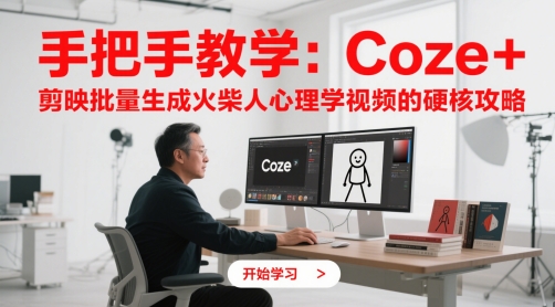 手把手教学：Coze + 剪映批量生成火柴人心理学视频的硬核攻略-一起创业