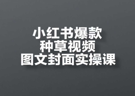 小红书爆款种草视频图文封面实操课，​开店、选品、引流、变现全流程-一起创业