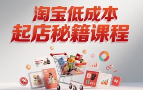 淘宝低成本起店系统课，助你快速起店，实现弯道超车-一起创业