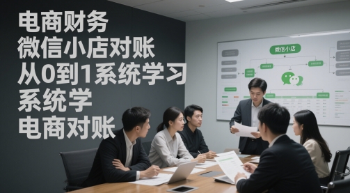 电商财务微信小店对账，从0到1系统学习电商对账-一起创业