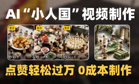爆款1000W+播放微缩景观迷你小人国AI视频0成本制作全流程教学-一起创业