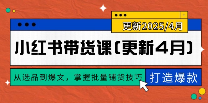 小红书带货课(更新4月-一起创业