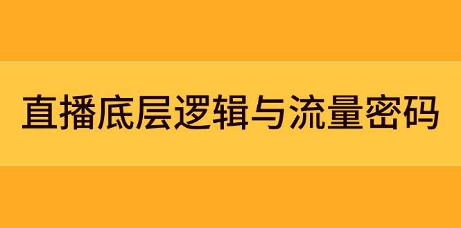 直播底层逻辑与流量密码：定位模型+案例拆解，急速流承接与数据优化全攻略-一起创业