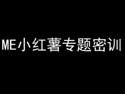 ME小红薯专题密训-小红书电商教程-一起创业