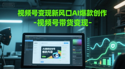 视频号变现新风口AI爆款创作-视频号带货变现-一起创业