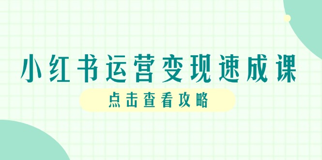 小红书运营变现速成课，账号搭建到暴力起号，个人IP全流程指南-一起创业