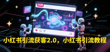 小红书引流获客2.0，小红书引流教程-一起创业