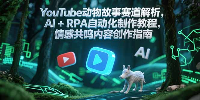 YouTube动物故事赛道解析，AI+RPA自动化制作教程，情感共鸣内容创作指南-一起创业