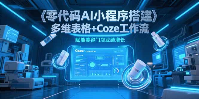 零代码AI小程序搭建，多维表格+Coze工作流，赋能美容门店业绩增长-一起创业