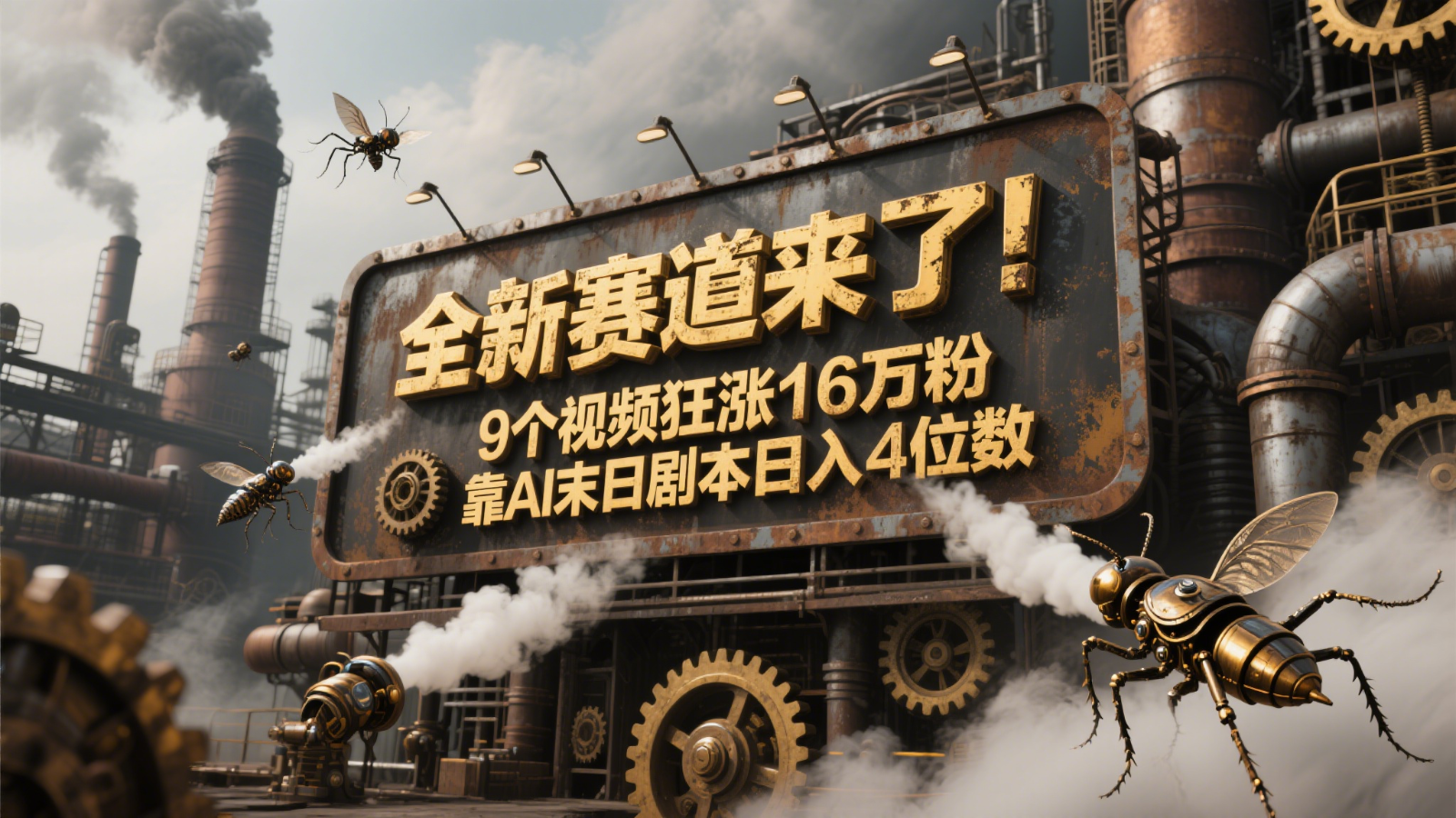 全新赛道来了！9个视频狂涨16万粉，靠AI末日剧本日入4位数，评论区爆肝追更！-一起创业
