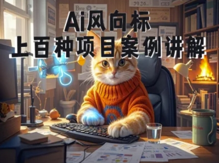 Ai风向标-附100种项目案例玩法-0基础小白到大神ai视频商业应用教学-一起创业