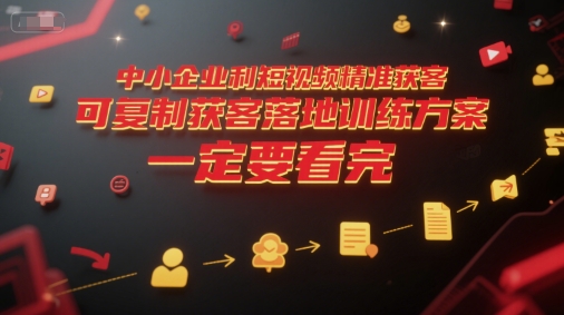 中小企业利用短视频精准获客，可复制获客落地训练方案，做好短视频，一定要看完-一起创业