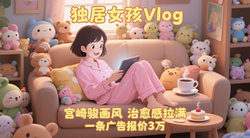 单个账号涨粉71W！用AI制作独居女孩Vlog，宫崎骏画风，治愈感拉满，一条广告报价3W-一起创业