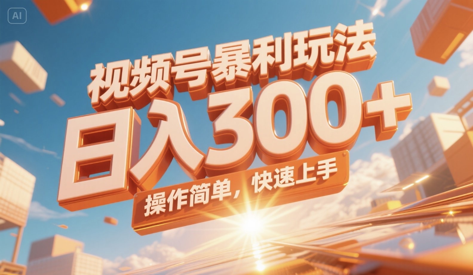 视频号暴利玩法，日入300+，操作简单，快速上手。-一起创业