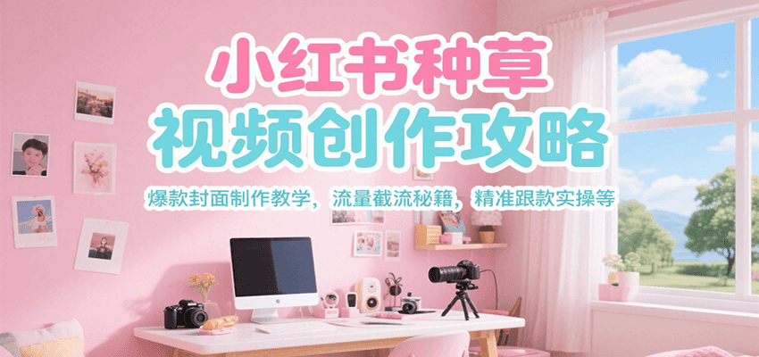 小红书种草视频创作攻略，爆款封面制作教学 ，流量截流秘籍 ，精准跟款实操等-一起创业