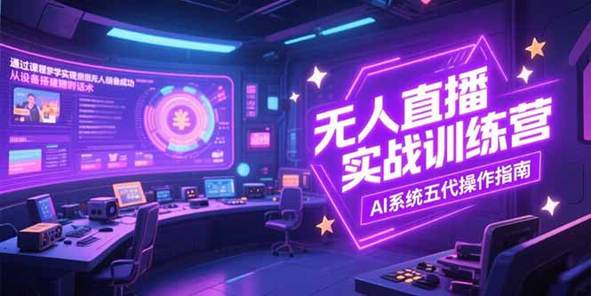 无人直播实操训练营，从设备搭建到话术，AI系统五代操作指南(7月更新-一起创业