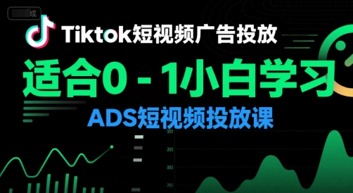 Tiktok短视频广告投放，适合0-1小白学习ADS短视频投放课-一起创业